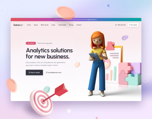 Landing page cho dịch vụ phân tích data