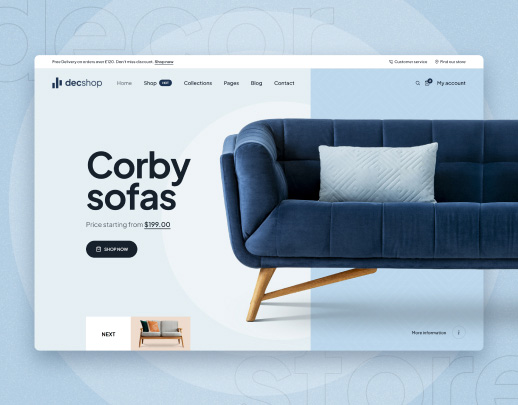 Landing page cho nội thất, cửa hàng