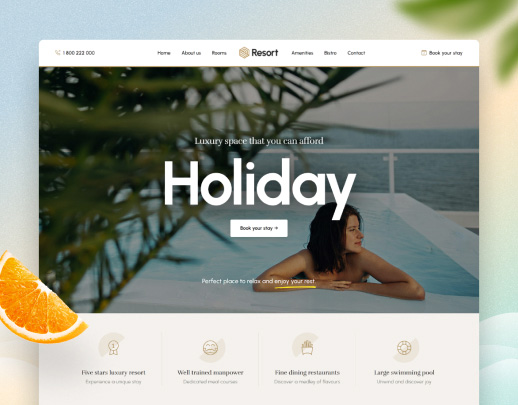 Landing page cho dịch vụ Hotel, resort
