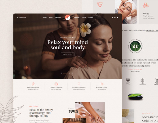 Landing page cho dịch vụ spa, salon