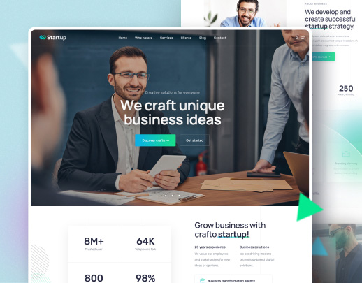 Landing page cho công ty startup, khởi nghiệm