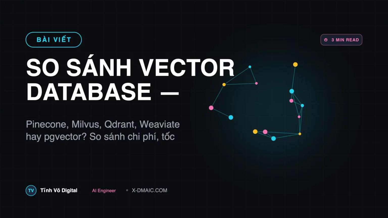 Sơ đồ SO SÁNH VECTOR DATABASE — Pinecone vs Milvus vs Qdrant vs Weaviate vs pgvector - X-DMAIC.COM
