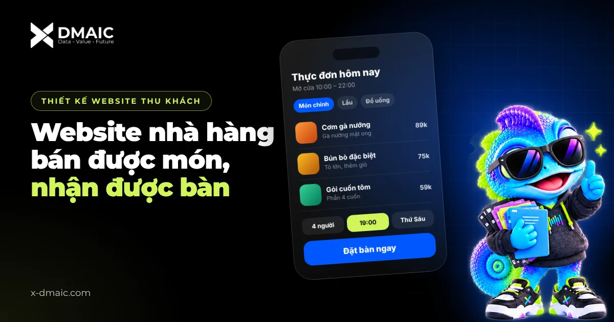 Website nhà hàng bán được món, nhận được bàn